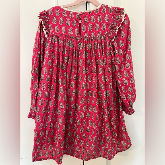 Mini Boden Lace Trim Woven Dress in Pink Paisely - Picture 6 of 7